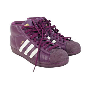 Adidas Pro Model Lace Up Purple Leather High Top Sneakers Size 38.5 ( US 6 )